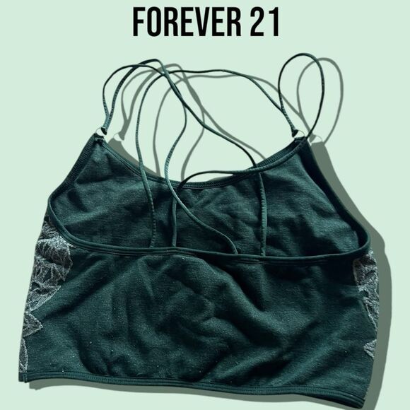Preowned Forever 21 Green Thin Straps Crop Top Shirt - Small - Picture 5 of 6